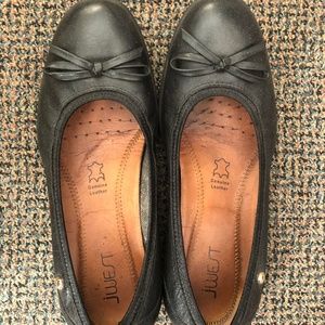 JWest Black Leather Ballet Flats [used few times]